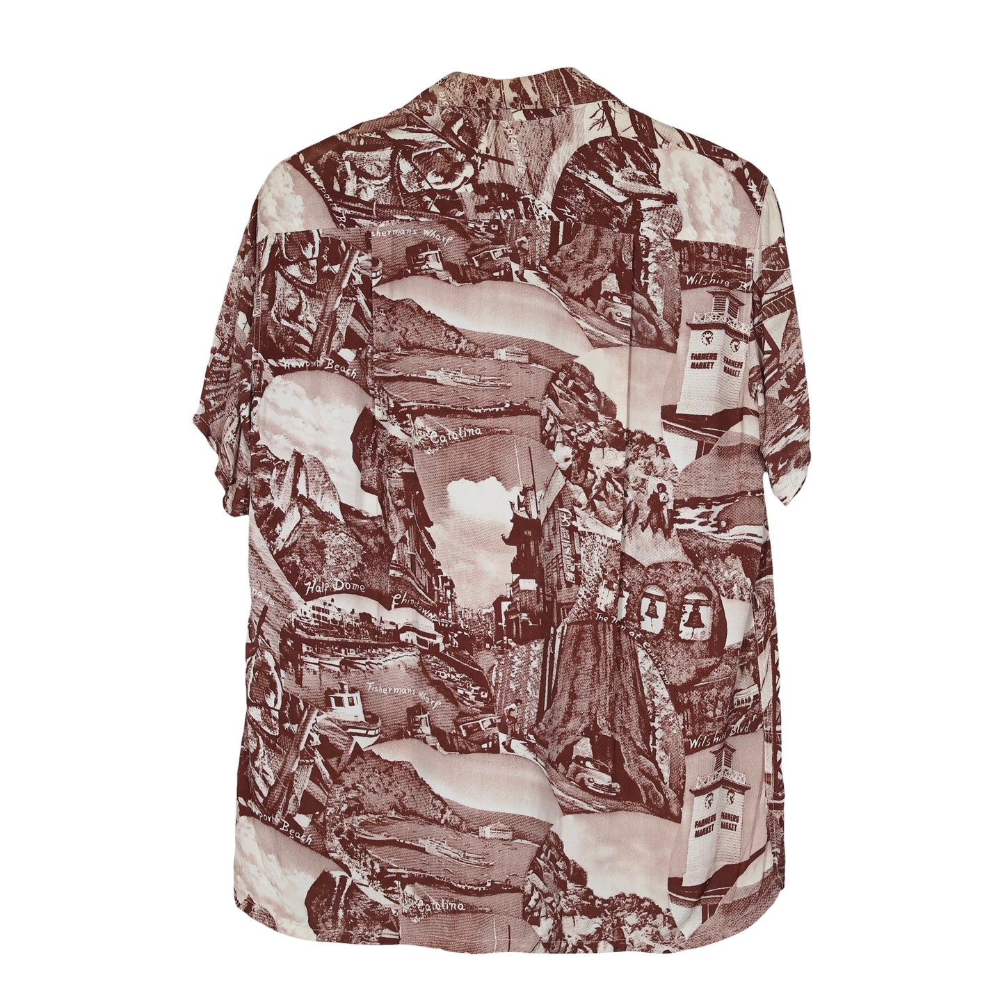 40,50s Top of California "Picture Pattern" レーヨンハワイアンシャツ