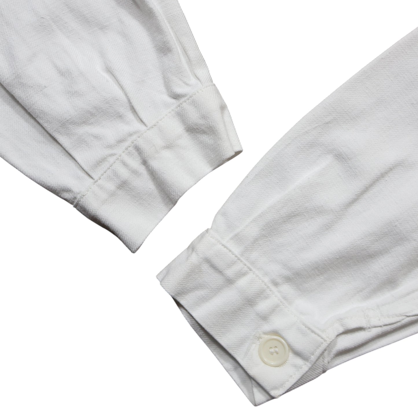 40s FRENCH White Cotton Twill "Vポケ" チョアジャケット