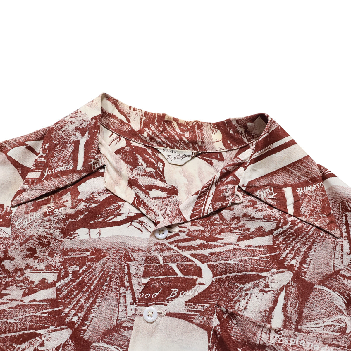 40,50s Top of California "Picture Pattern" レーヨンハワイアンシャツ