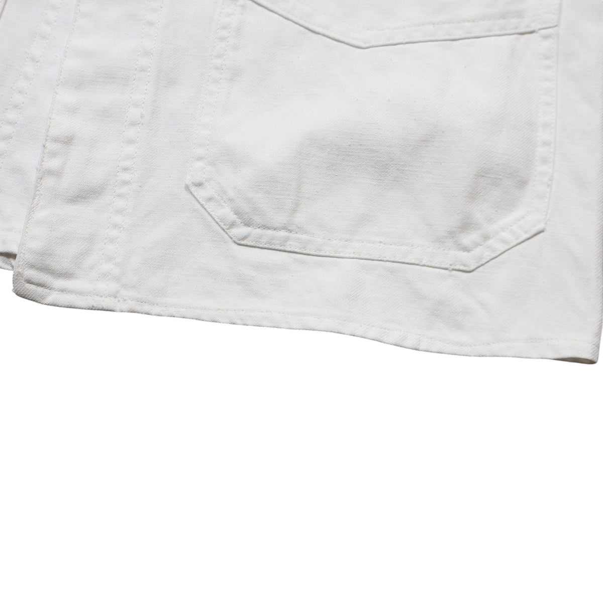 40s FRENCH White Cotton Twill "Vポケ" チョアジャケット