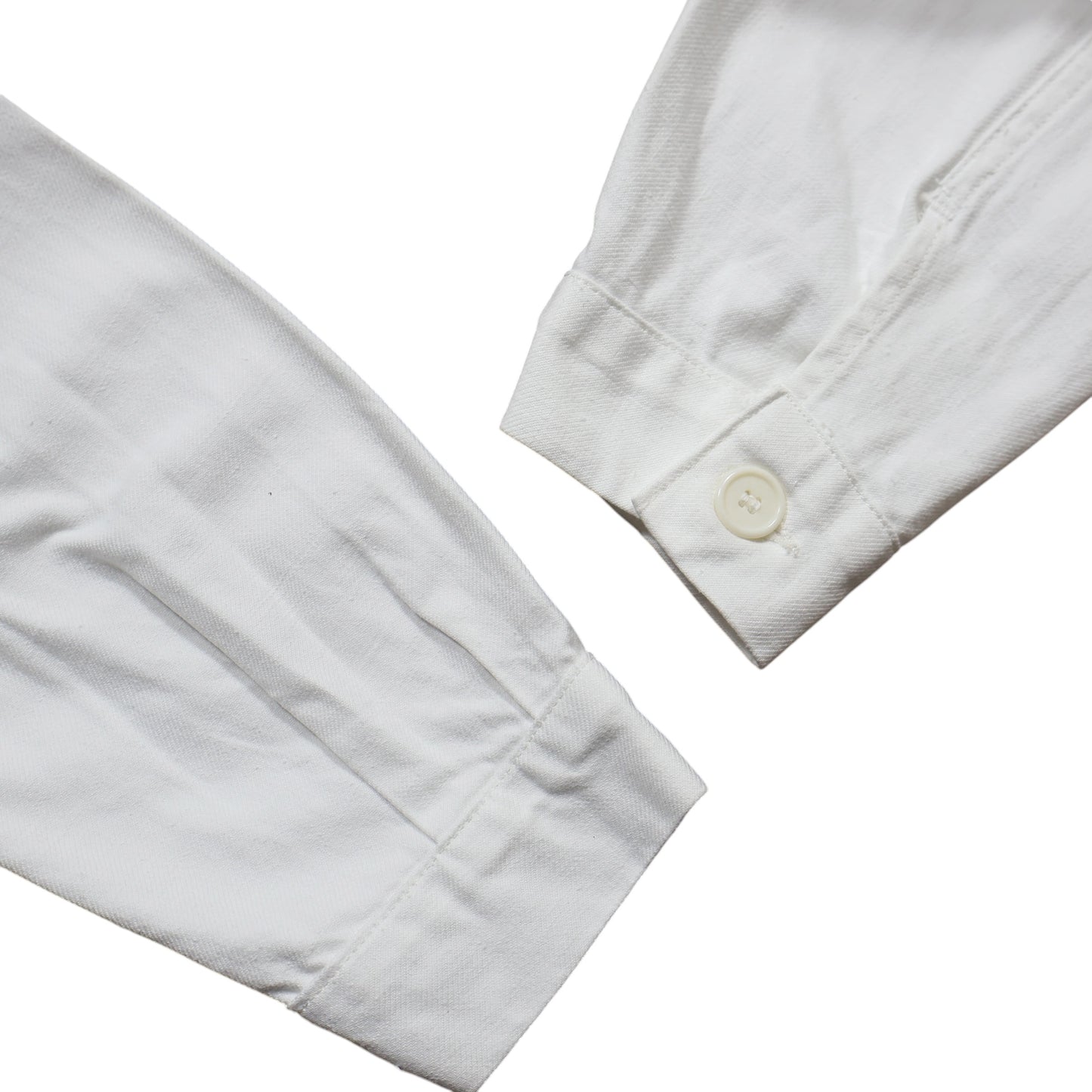 40s FRENCH White Cotton Twill "Vポケ" チョアジャケット