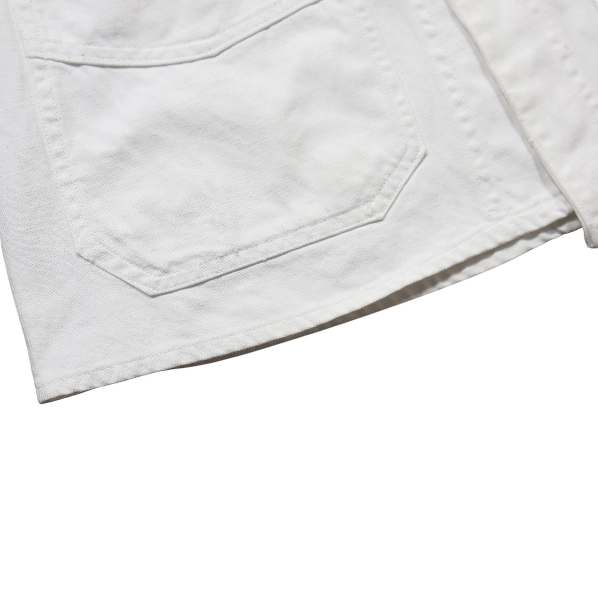 40s FRENCH White Cotton Twill "Vポケ" チョアジャケット