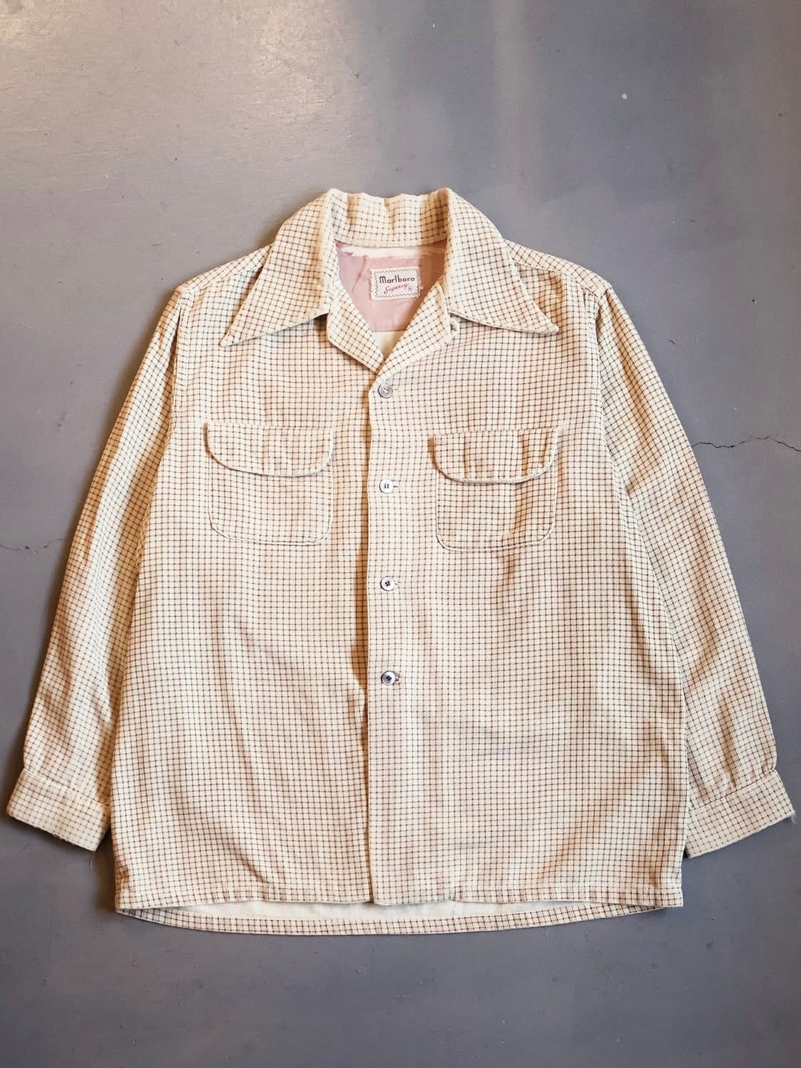 40s marlboro Print コーデュロイシャツ