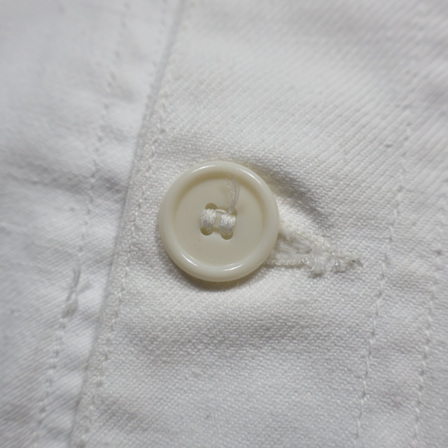 40s FRENCH White Cotton Twill "Vポケ" チョアジャケット