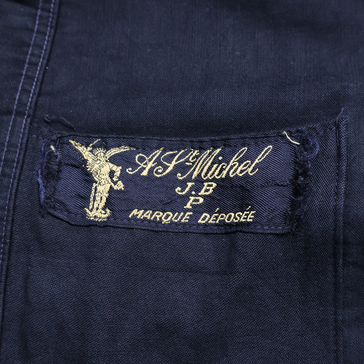 40s A St Michel ブラックモールスキンジャケット