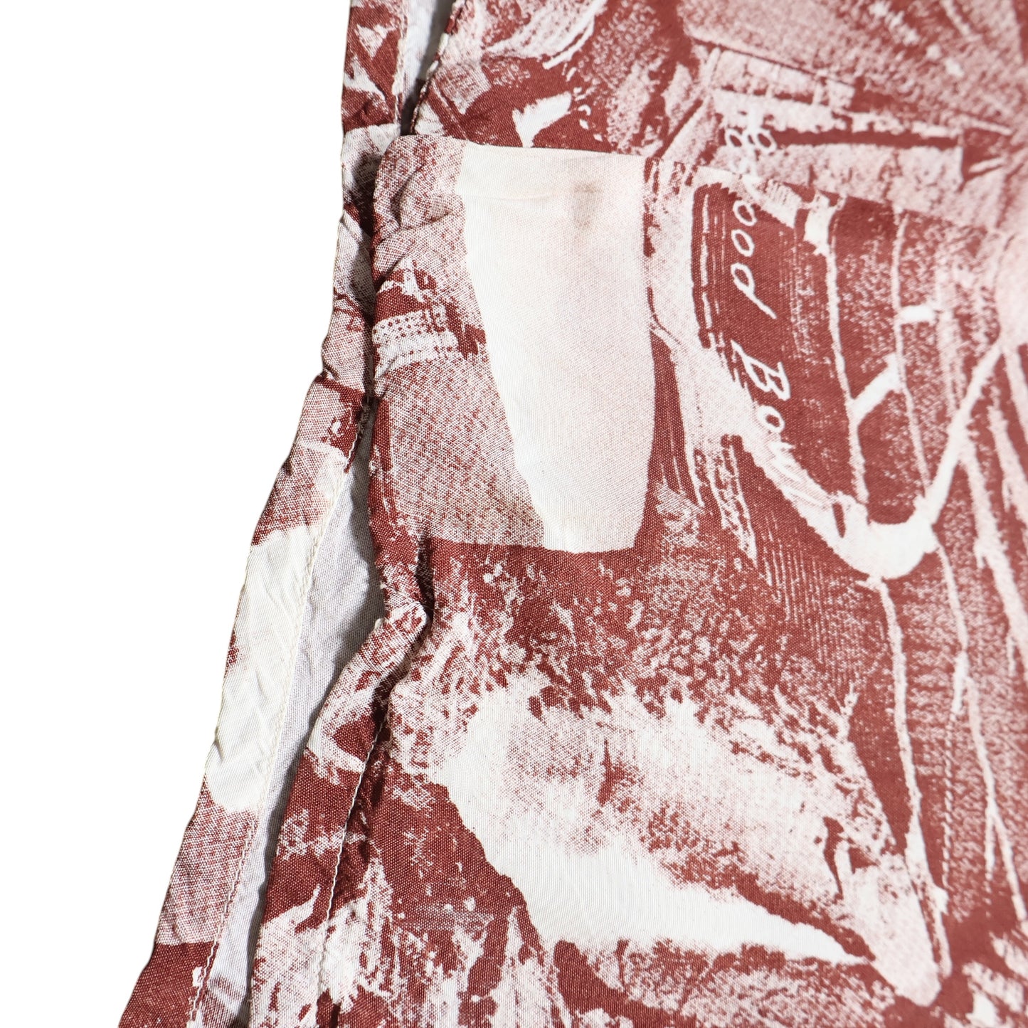 40,50s Top of California "Picture Pattern" レーヨンハワイアンシャツ