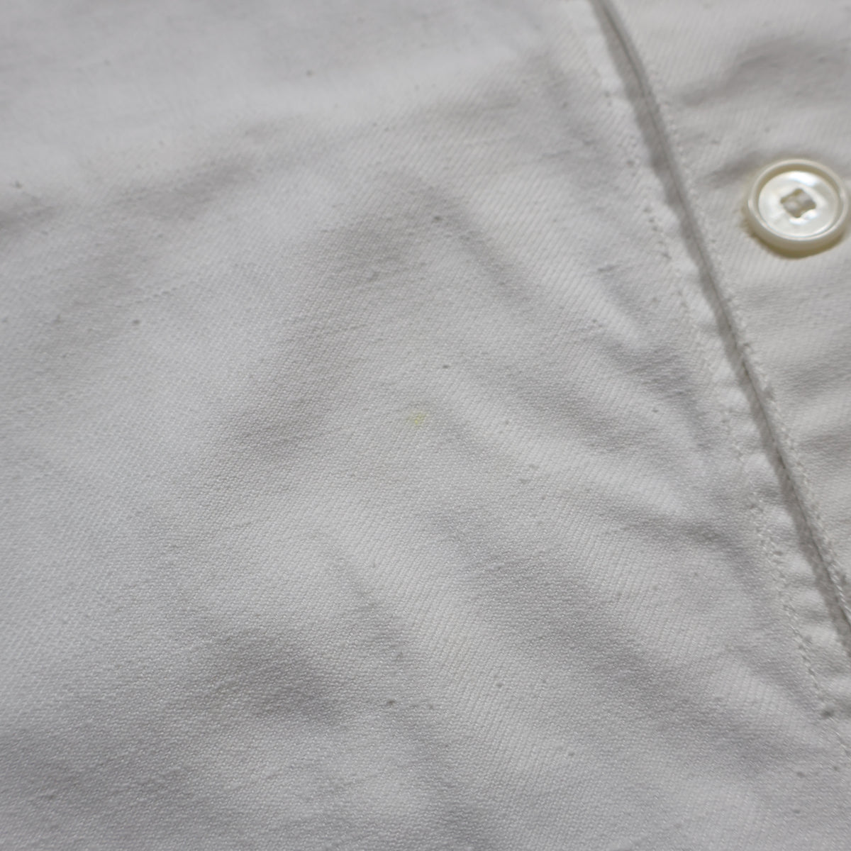 40s FRENCH White Cotton Twill "Vポケ" チョアジャケット