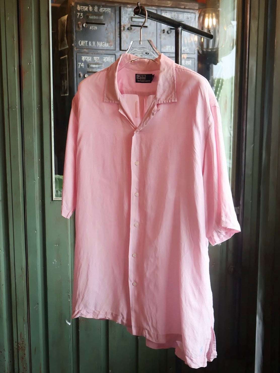 90s Ralph Lauren 半袖開襟シャツ シルク×リネン
