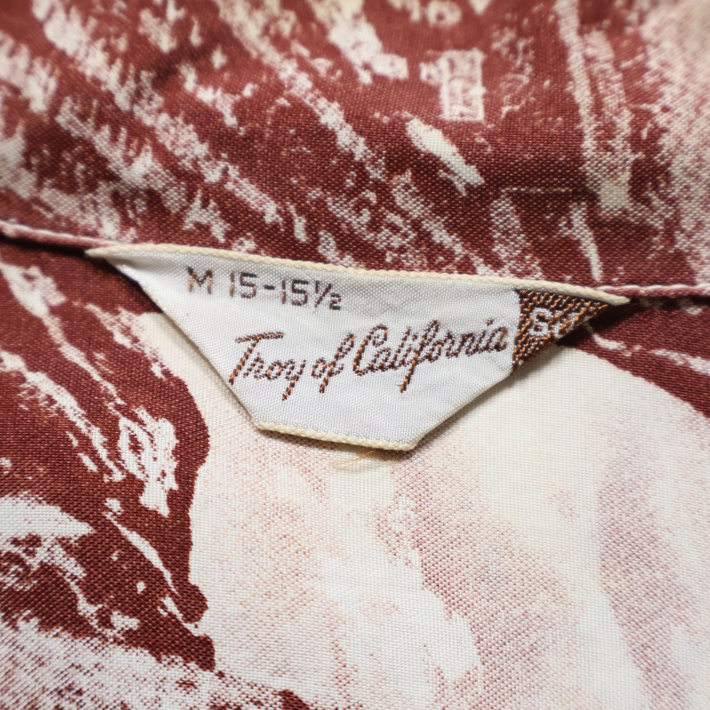 40,50s Top of California "Picture Pattern" レーヨンハワイアンシャツ