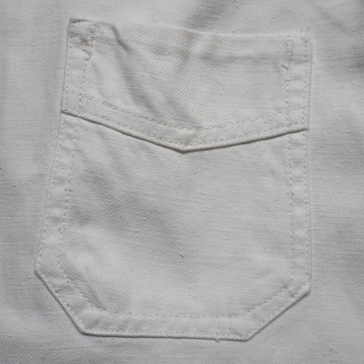 40s FRENCH White Cotton Twill "Vポケ" チョアジャケット