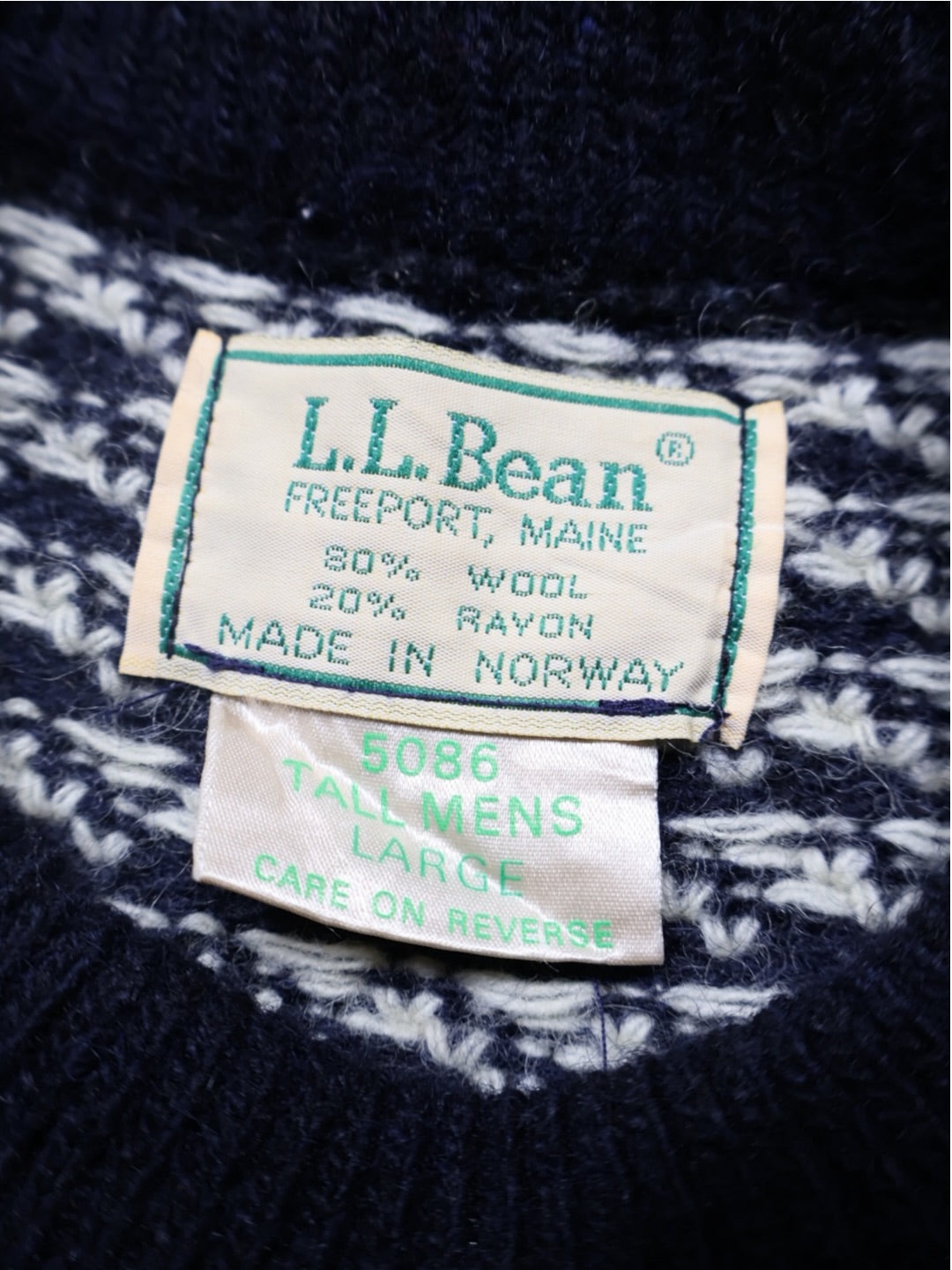 80s L.L.Bean バーズアイセーター