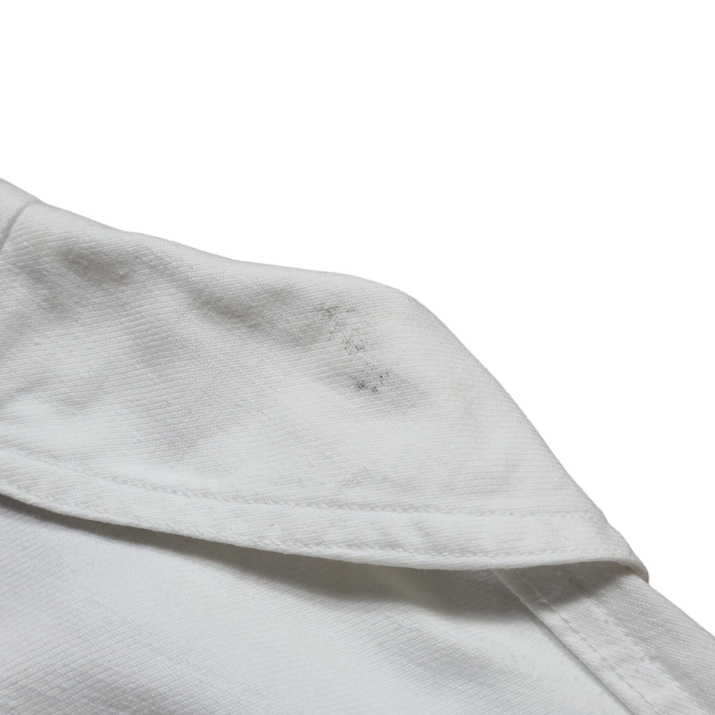 40s FRENCH White Cotton Twill "Vポケ" チョアジャケット